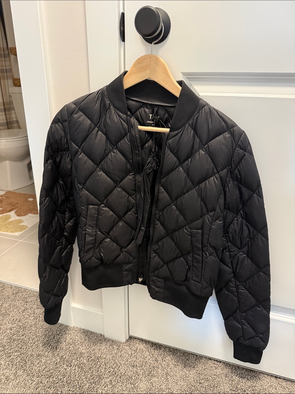 Women’s Black Quilted Bomber Jacket - Lightweight Puff Coat